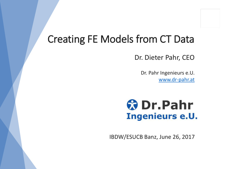 cr creating f fe m models f from c ct d data