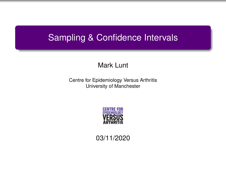 sampling confidence intervals
