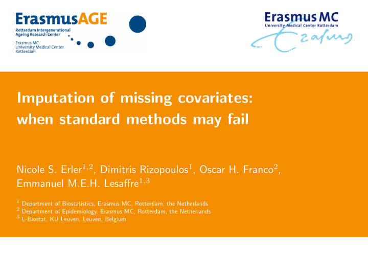 imputation of missing covariates when standard methods
