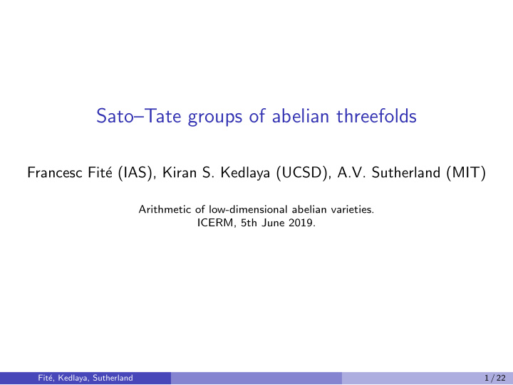 sato tate groups of abelian threefolds