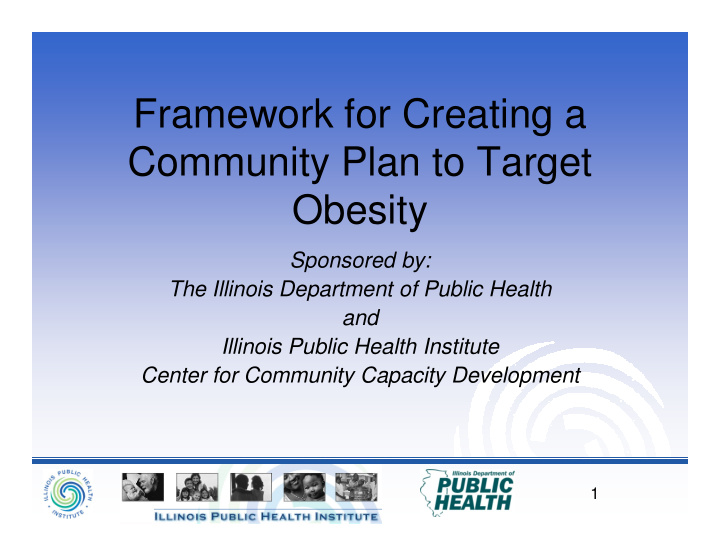 framework for creating a community plan to target obesity