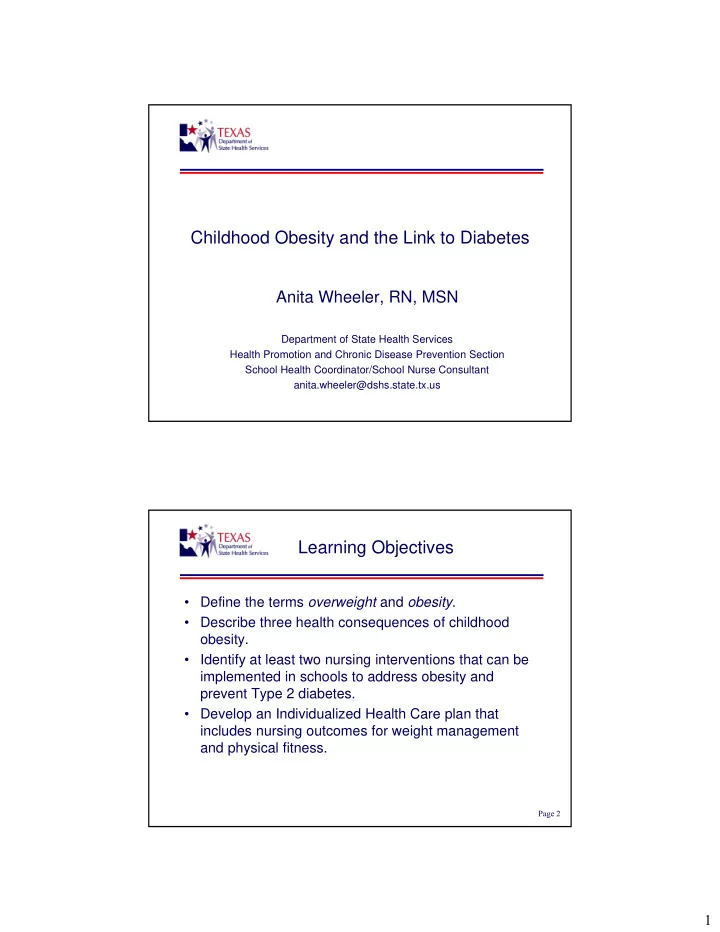 childhood obesity and the link to diabetes