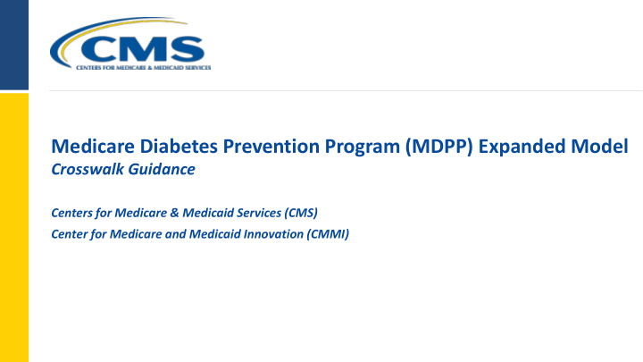 medicare diabetes prevention program mdpp expanded model