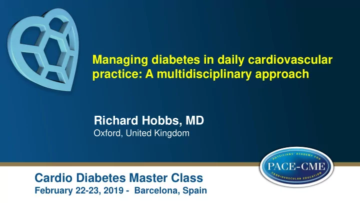 practice a multidisciplinary approach richard hobbs md