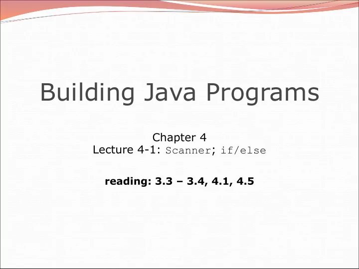 building java programs