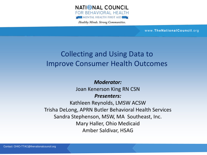 collecting and using data to improve consumer health