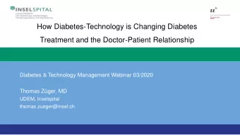 How Diabetes-Technology is Changing Diabetes  Treatment and the Doctor-Patient Relationship