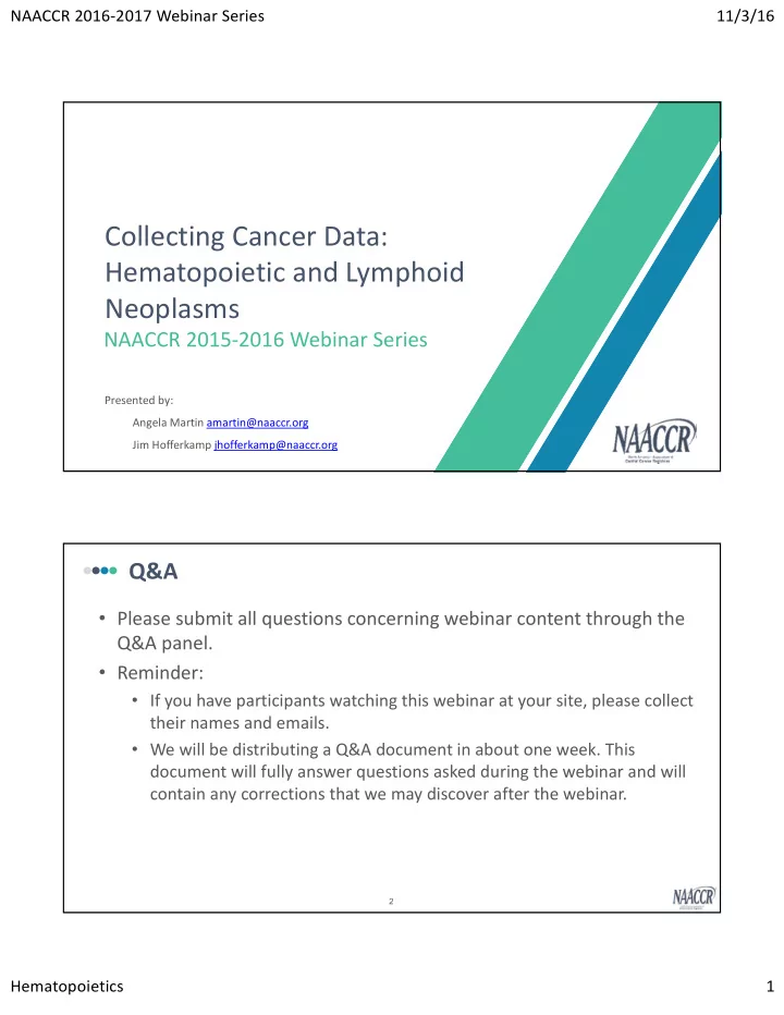 collecting cancer data