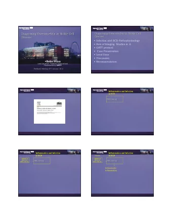 Baba Inusa  Recommendation Lead Consultant, Paediatric Sickle cell and Thalassaemia , GSTT