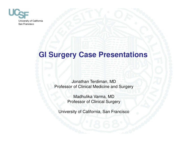 gi surgery case presentations