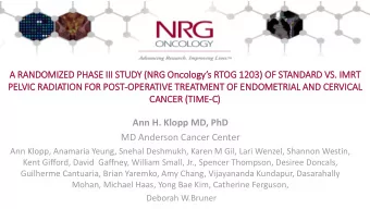 MD Anderson Cancer Center  Ann Klopp, Anamaria Yeung, Snehal Deshmukh, Karen M Gil, Lari Wenzel,