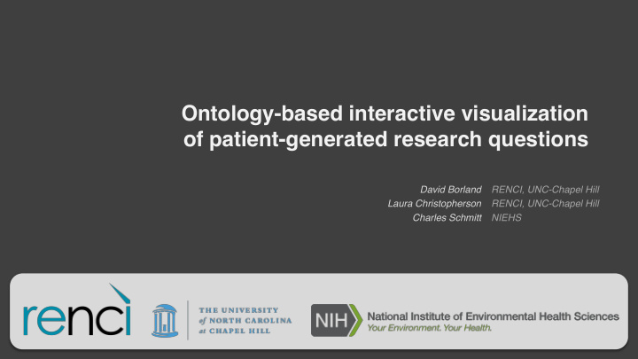 ontology based interactive visualization of patient