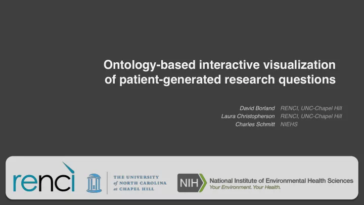 ontology based interactive visualization of patient