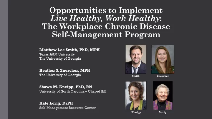 the workplace chronic disease