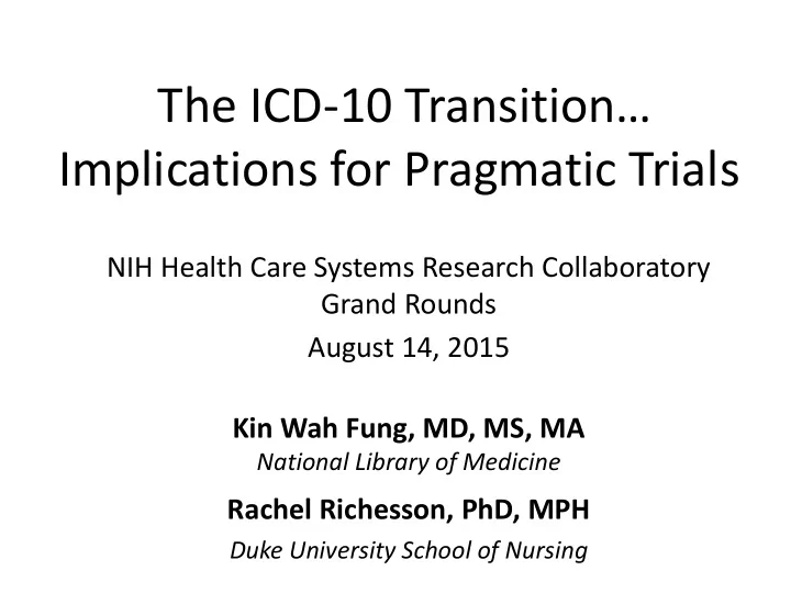 implications for pragmatic trials
