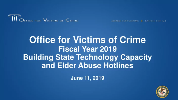 office for victims of crime