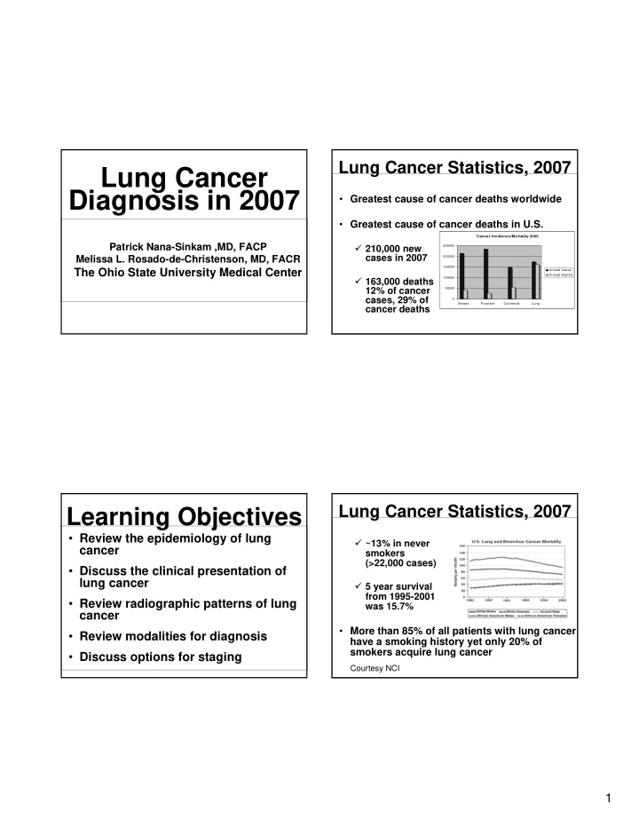 lung cancer diagnosis in 2007