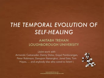 THE TEMPORAL EVOLUTION OF  SELF-HEALING  AMITABH TREHAN  LOUGHBOROUGH UNIVERSITY  (Joint work with