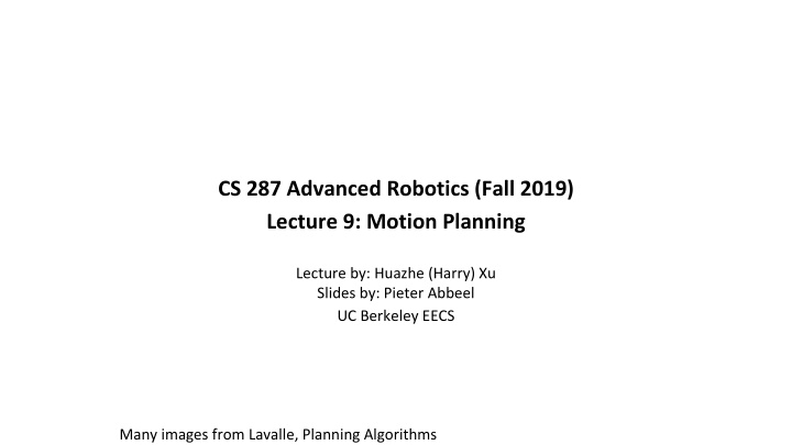 cs 287 advanced robotics fall 2019 lecture 9 motion
