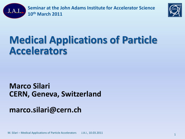 medical applications of particle accelerators