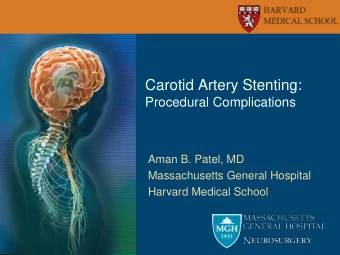 Carotid Artery Stenting:  Procedural Complications  Aman B. Patel, MD  Massachusetts General