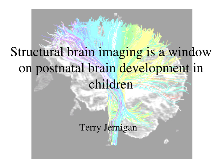 structural brain imaging is a window on postnatal brain