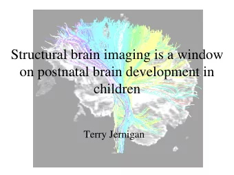 Structural brain imaging is a window  on postnatal brain development in  children  Terry Jernigan