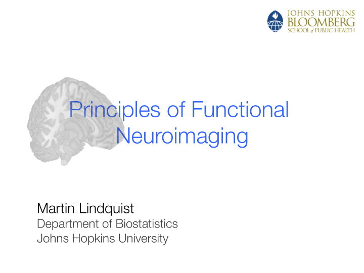 principles of functional neuroimaging