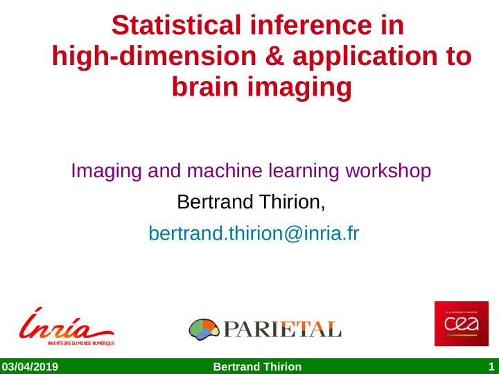 statistical inference in high dimension application to