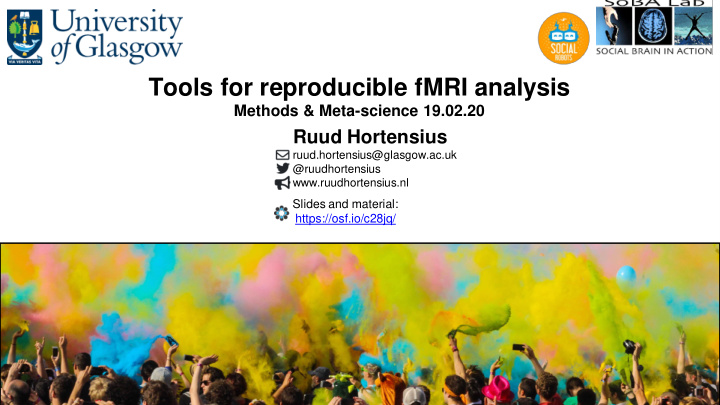 tools for reproducible fmri analysis