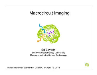 Macrocircuit Imaging  Ed Boyden  Synthetic Neurobiology Laboratory  Massachusetts Institute of