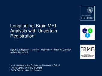 IBME Ivor J.A. Simpson 1, 2 , Mark W. Woolrich 2,3 , Adrian R. Groves 2 , Julia A. Schnabel 1