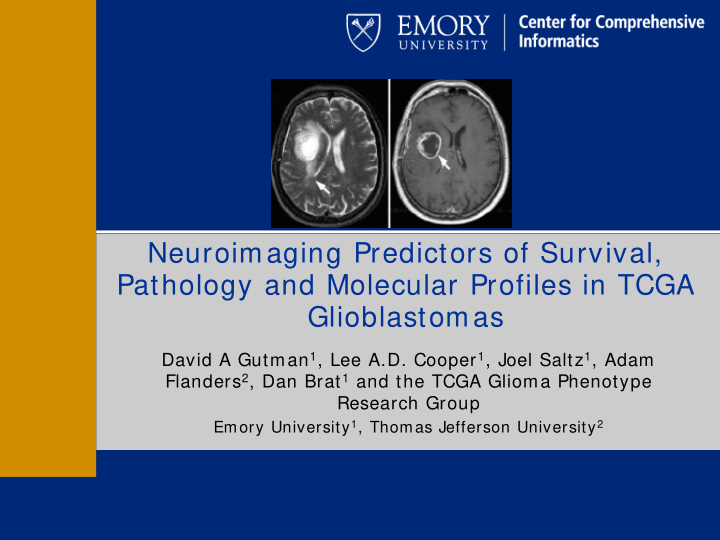 neuroimaging predictors of survival pathology and