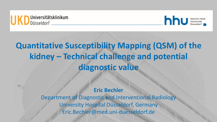 quantitative susceptibility mapping qsm of the