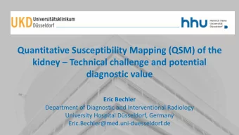Quantitative Susceptibility Mapping (QSM) of the kidney  Technical challenge and potential