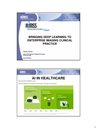 AI IN HEALTHCARE  What is Artificial Intelligence (AI)?  How is AI different from Machine Learning