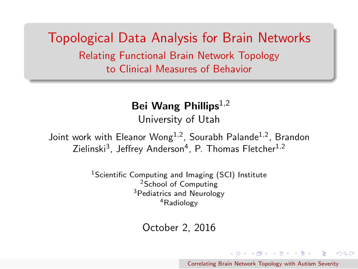 topological data analysis for brain networks