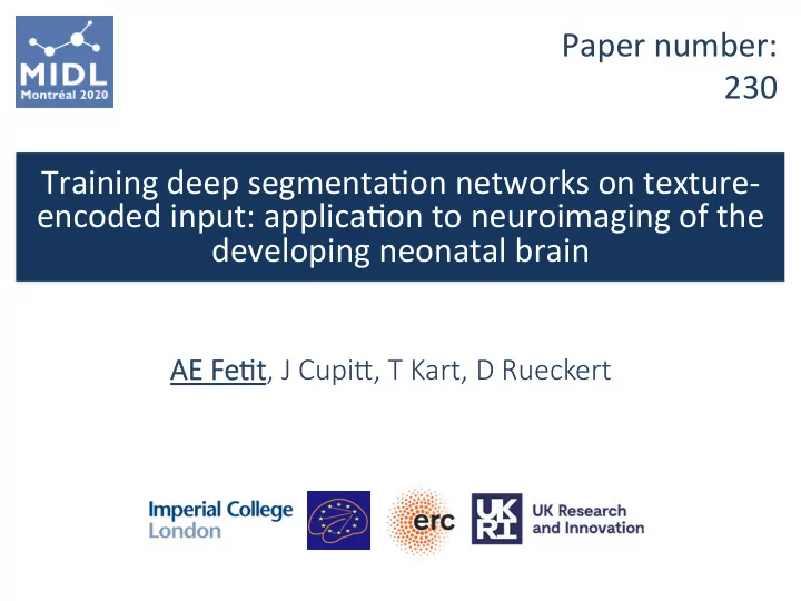 paper number 230 training deep segmenta on networks on