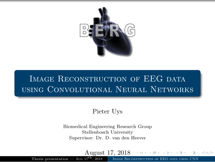 image reconstruction of eeg data using convolutional