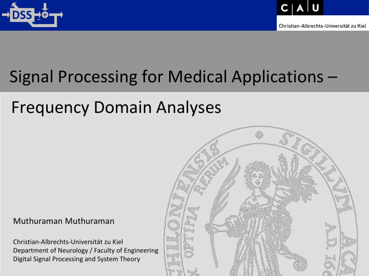 signal processing for medical applications