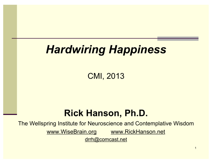 hardwiring happiness