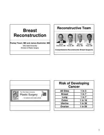 Breast  Reconstruction  Pankaj Tiwari, MD and James Boehmler, MD  James  Ergun  Michael  Pankaj