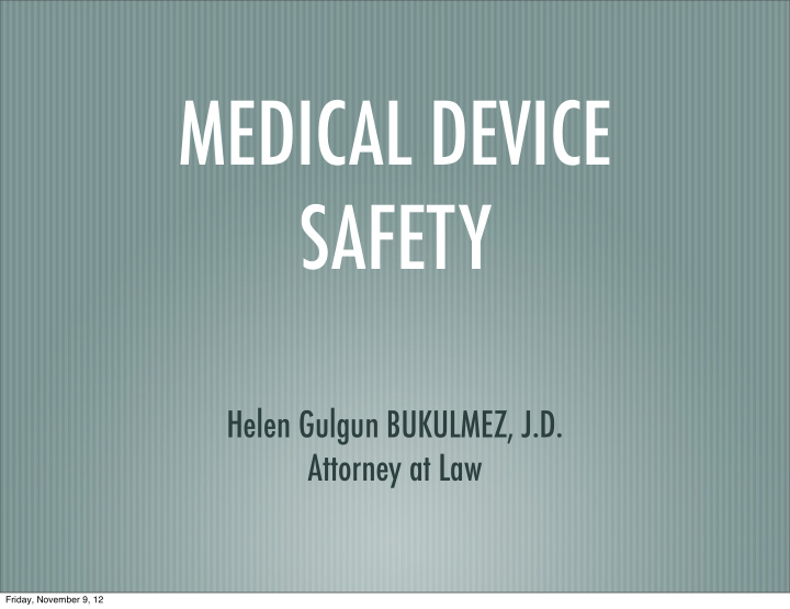 medical device safety