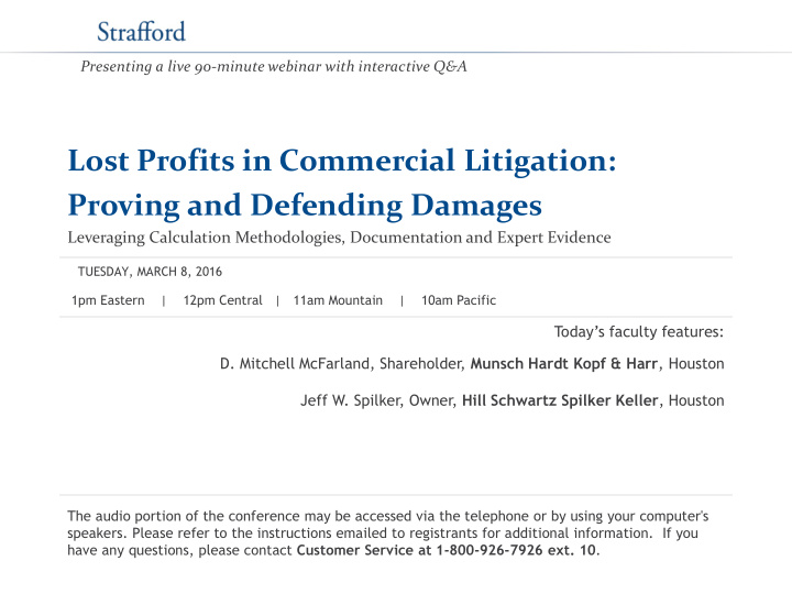 lost profits in commercial litigation proving and