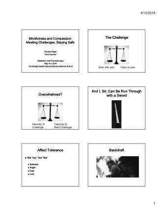 The Challenge  The Challenge  Mindfulness and Compassion:  Mindfulness and Compassion:  Meeting