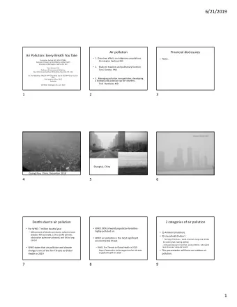 6/21/2019 Air pollution Financial disclosures Air Pollution: Every Breath You Take  1. Overview,
