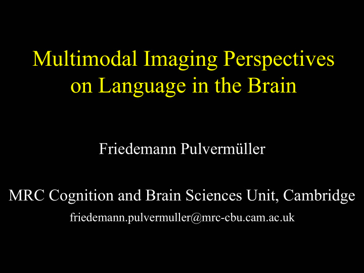 multimodal imaging perspectives on language in the brain
