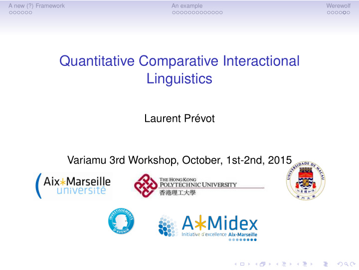 quantitative comparative interactional linguistics