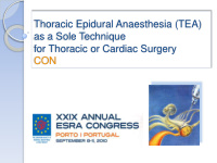 thoracic epidural anaesthesia tea as a sole technique for