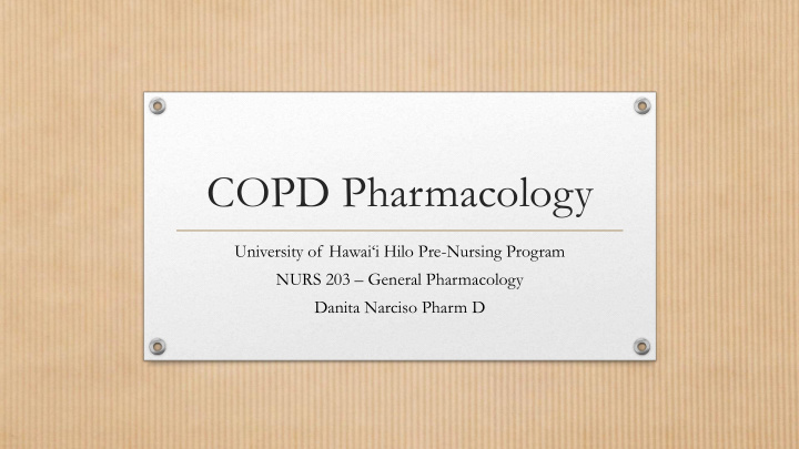 copd pharmacology